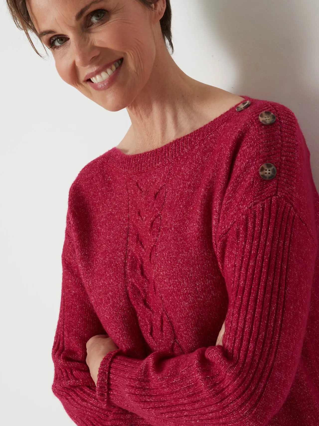 Pull encolure bateau en jersey envers