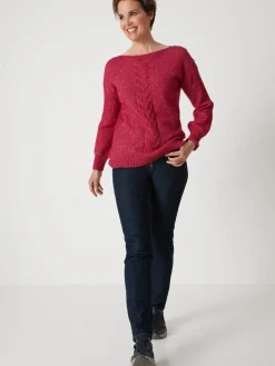 Pull encolure bateau en jersey envers