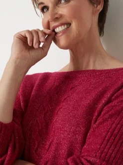 Pull encolure bateau en jersey envers