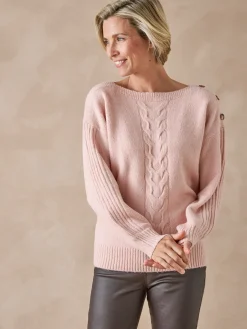 Pull encolure bateau en jersey envers