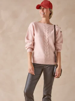 Pull encolure bateau en jersey envers