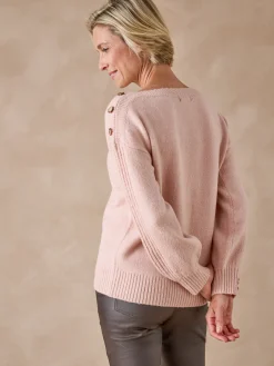 Pull encolure bateau en jersey envers