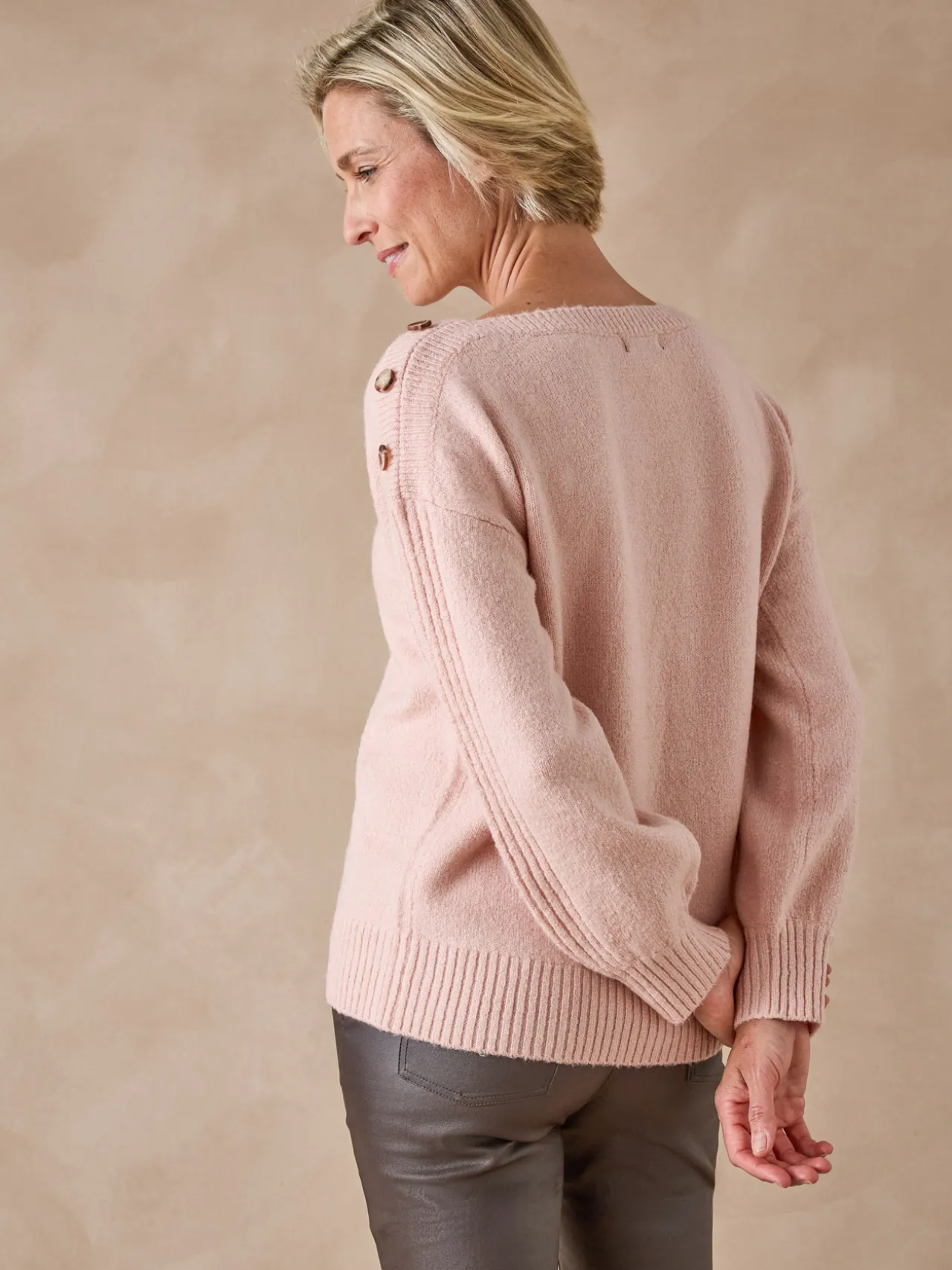 Pull encolure bateau en jersey envers