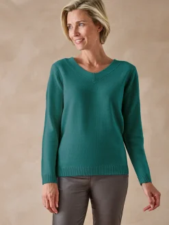 Pull encolure V manches longues