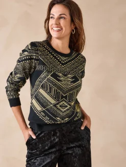 Pull jacquard brillant