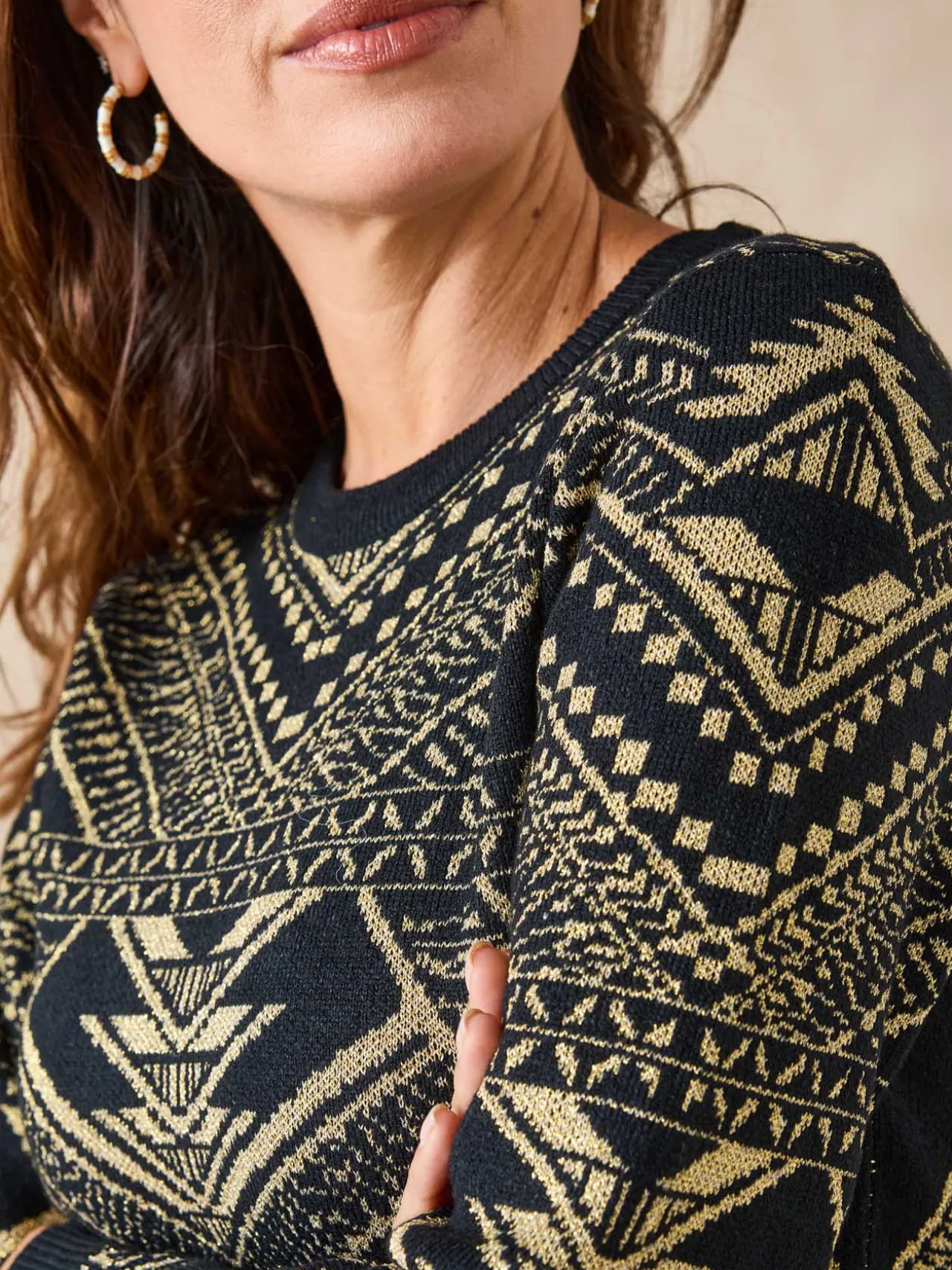 Pull jacquard brillant