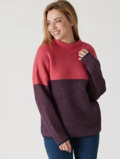 Pull jacquard col cheminée