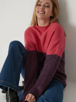 Pull jacquard col cheminée