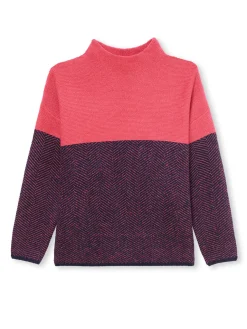 Pull jacquard col cheminée