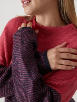 Pull jacquard col cheminée