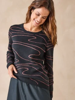 Pull jacquard col rond