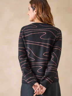 Pull jacquard col rond