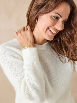 Pull jeux de points fantaisie ajourés