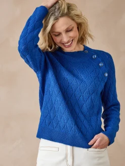 Pull maille fantaisie col montant