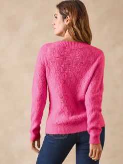 Pull maille fantaisie encolure ronde