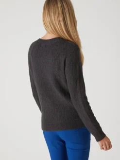 Pull maille fantaisie encolure ronde