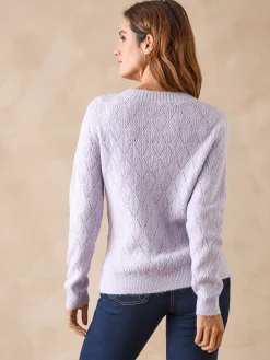 Pull maille fantaisie encolure ronde