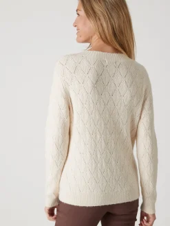 Pull maille fantaisie encolure ronde