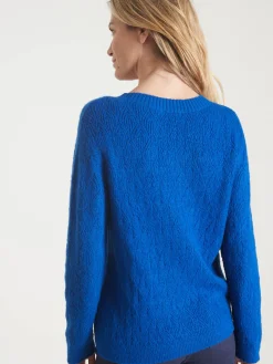 Pull maille fantaisie encolure ronde