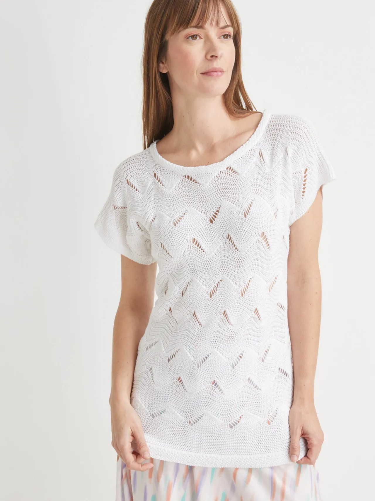 Pull maillle fantaisie manches T