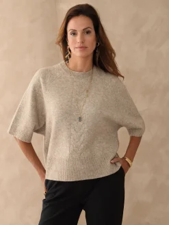 Pull manches courtes avec laine