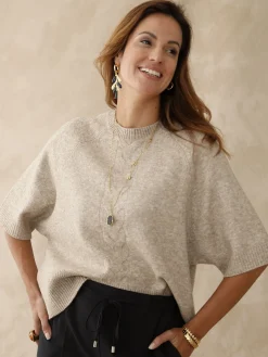 Pull manches courtes avec laine