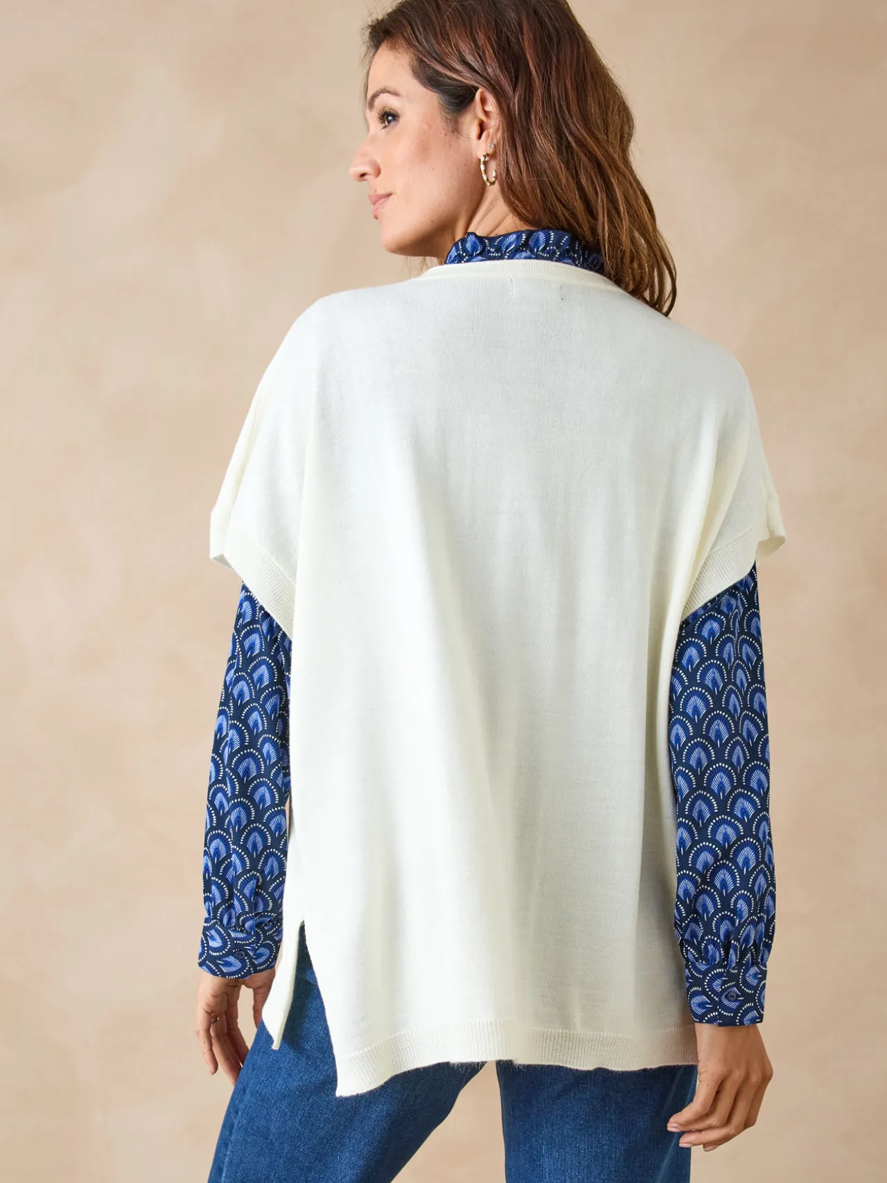 Pull manches courtes avec laine mérinos