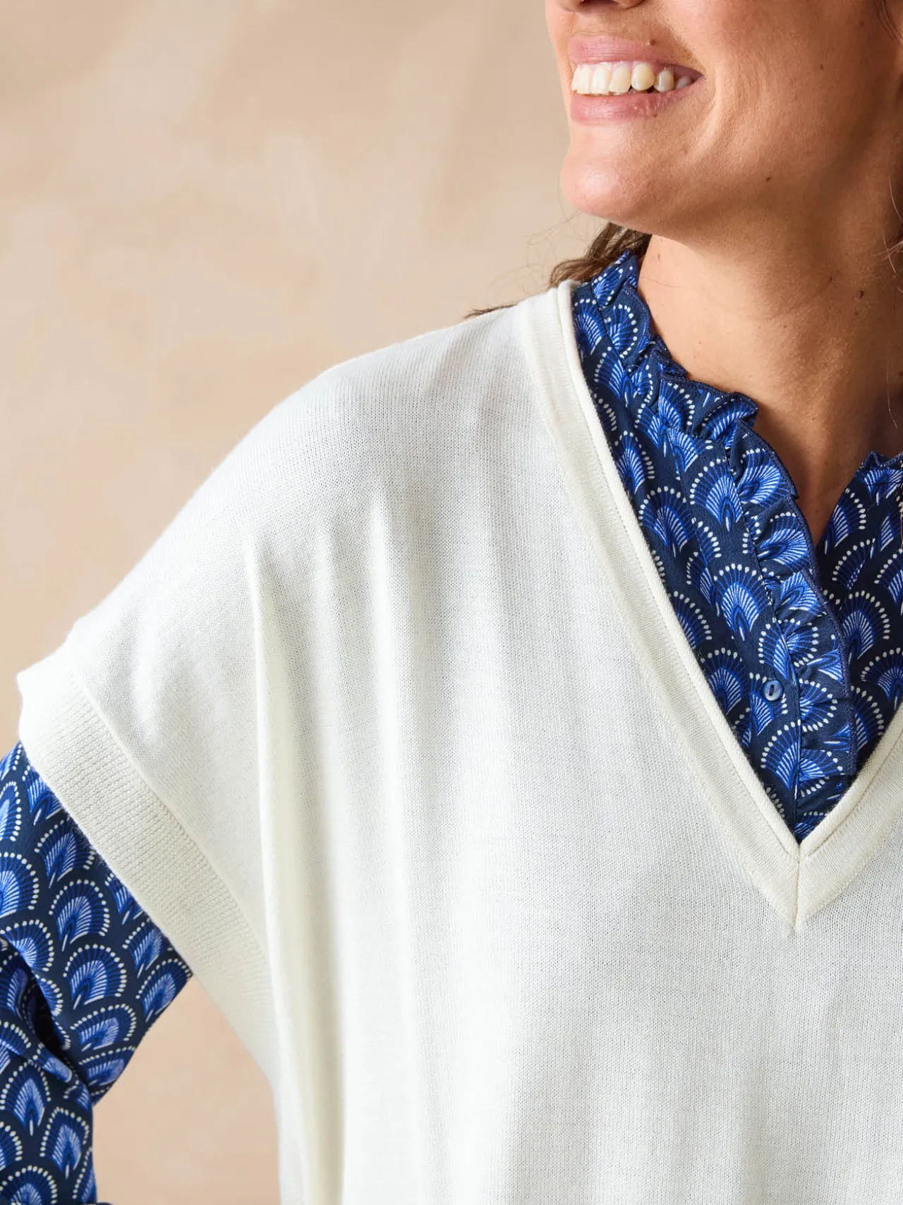 Pull manches courtes avec laine mérinos