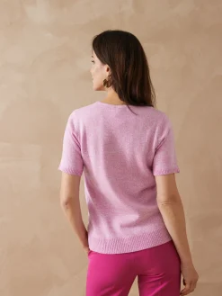 Pull manches courtes encolure ronde