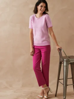 Pull manches courtes encolure ronde