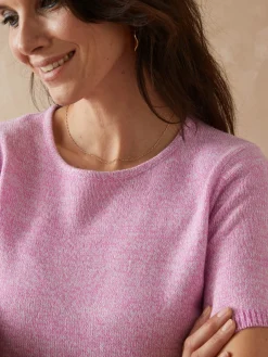 Pull manches courtes encolure ronde