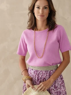 Pull manches courtes encolure ronde