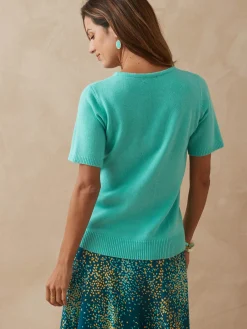 Pull manches courtes encolure ronde