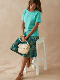 Pull manches courtes encolure ronde