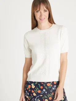 Pull manches courtes finition écailles