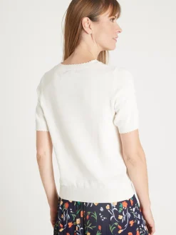 Pull manches courtes finition écailles