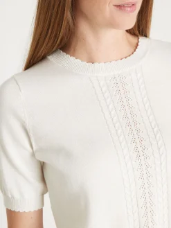 Pull manches courtes finition écailles