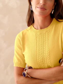 Pull manches courtes finition écailles