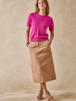 Pull manches courtes finition écailles