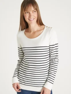 Pull marinière col rond