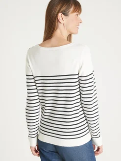 Pull marinière col rond