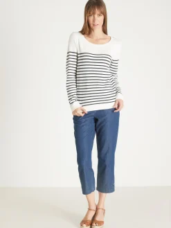 Pull marinière col rond