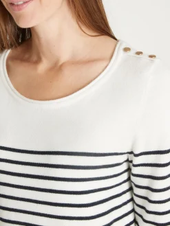 Pull marinière col rond