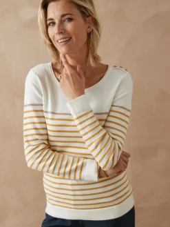 Pull marinière col rond