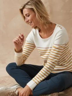 Pull marinière col rond