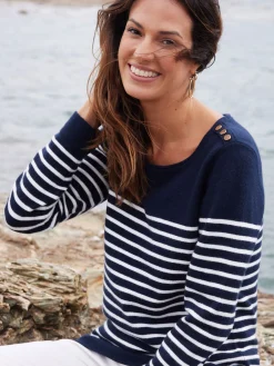 Pull marinière col rond