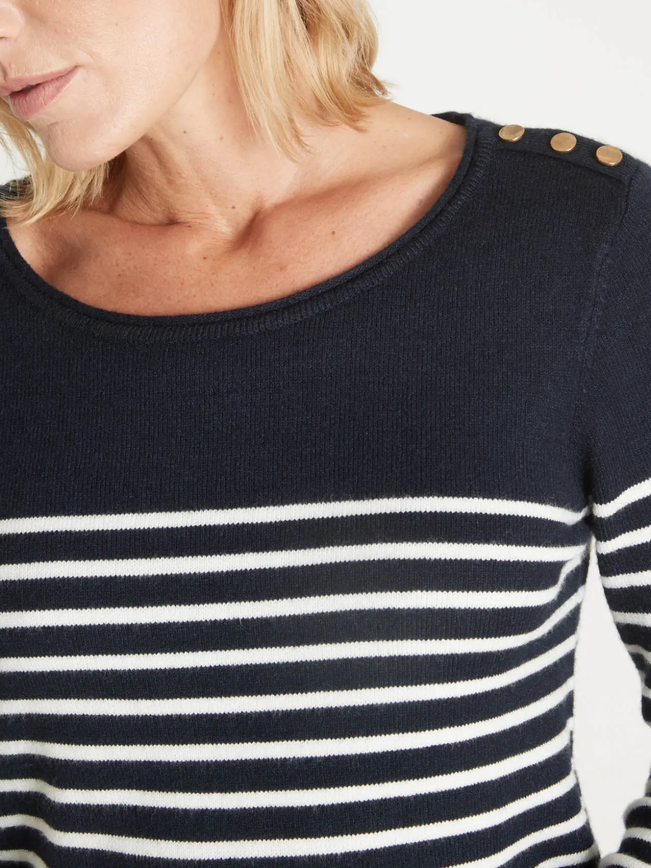 Pull marinière col rond