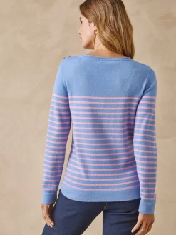 Pull marinière col rond