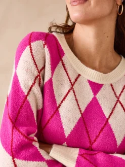 Pull motifs jacquard géométriques