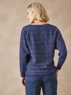 Pull point fantaisie avec laine